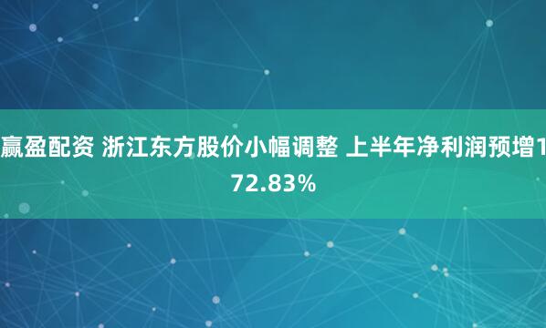 赢盈配资 浙江东方股价小幅调整 上半年净利润预增172.83%